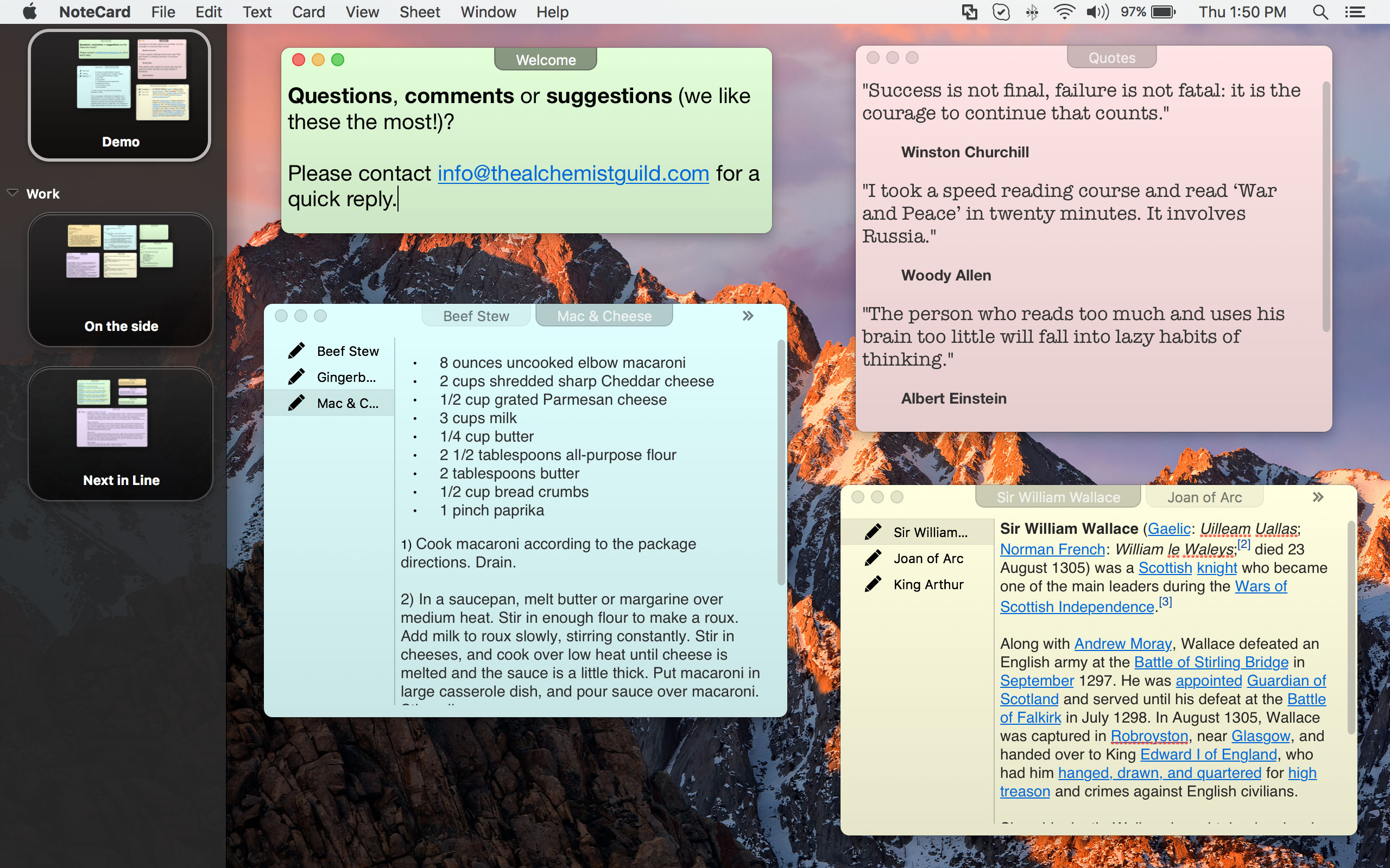 Kærlig flyde afbrudt NoteCard 2 - Sticky Notes for macOS